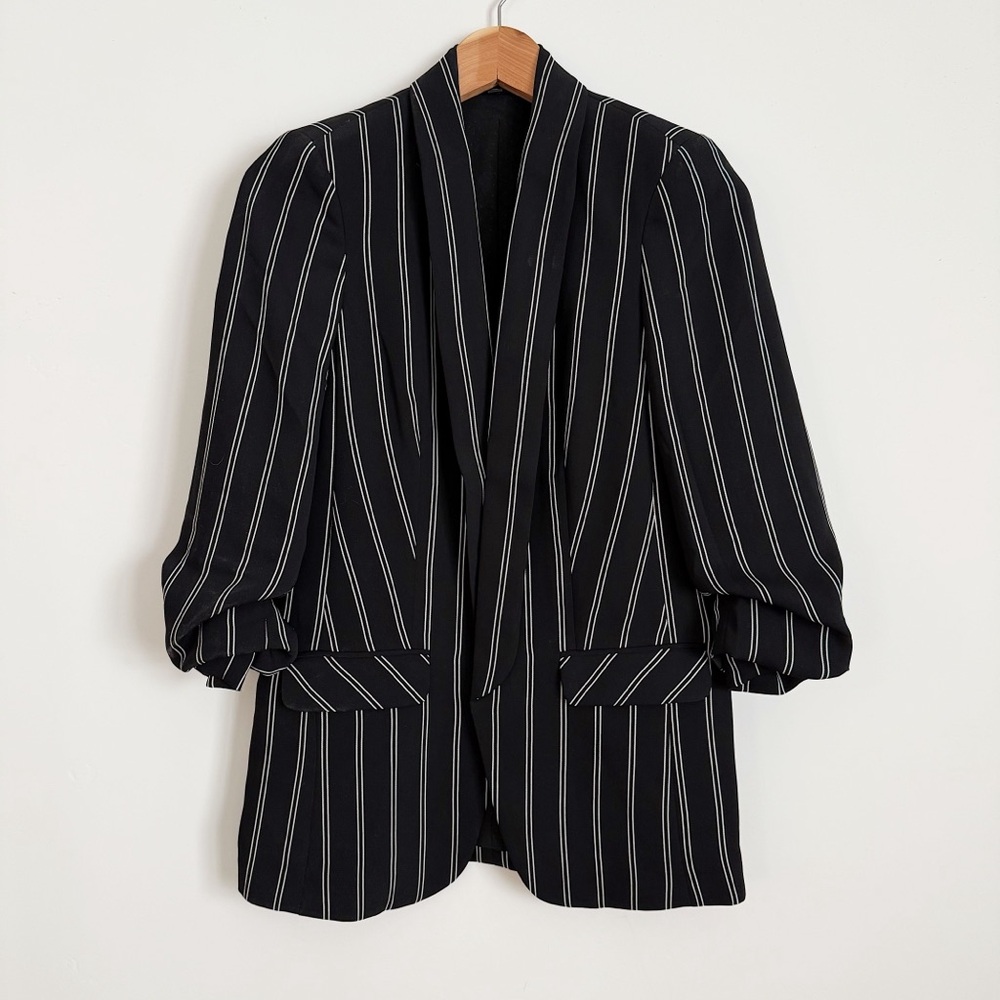 Express Navy Striped Oversized Blazer